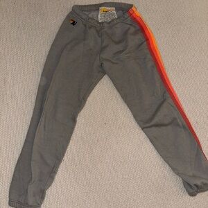 Grey Striped Aviator Nation Sweatpants